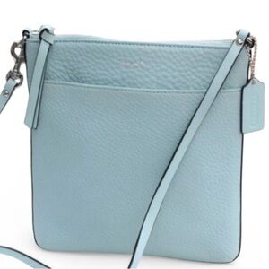 Coach Light Blue Pebbled Leather Crossbody